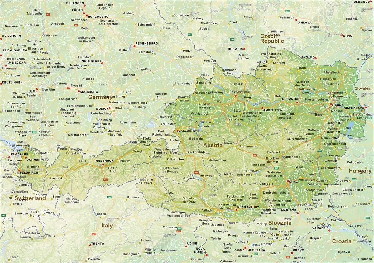 карта Брук Австрія