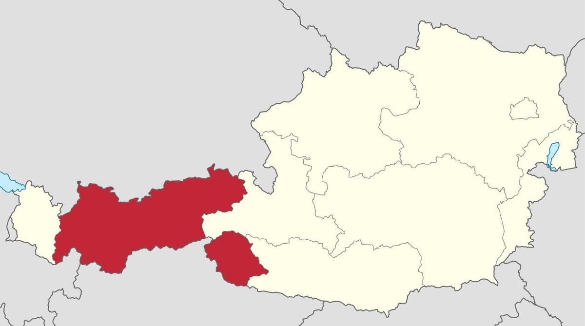 Австрія Тіроль карта
