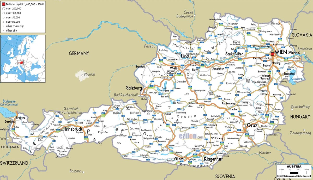 карта австрійської маршрут