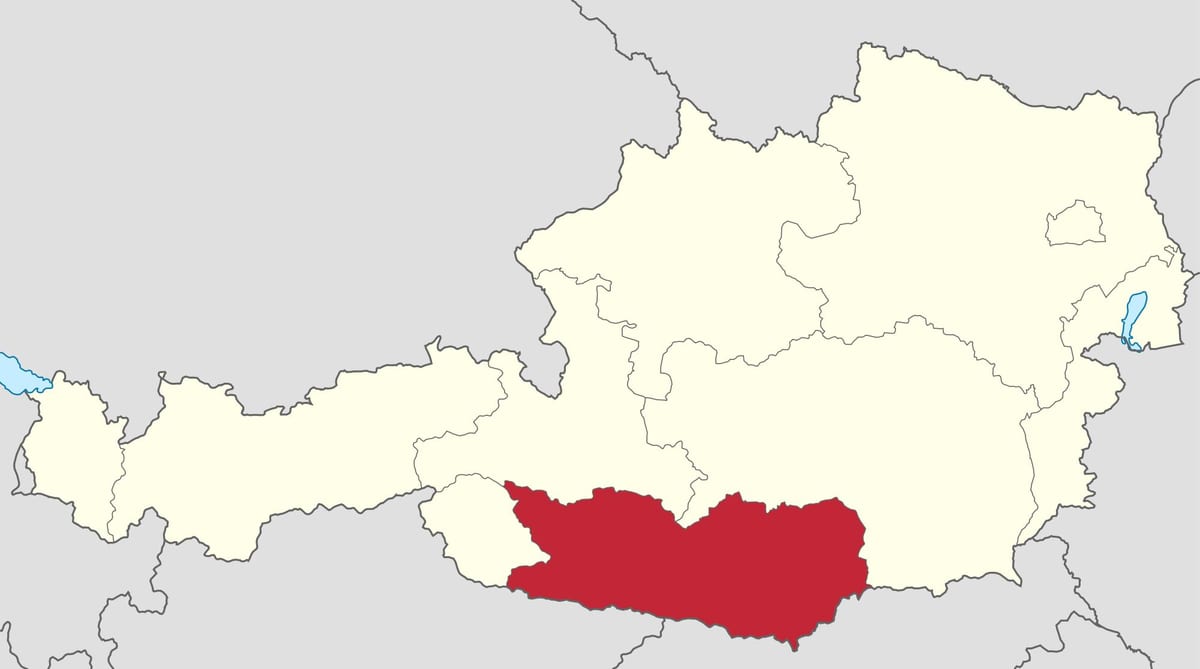 карта карінтії Австрія
