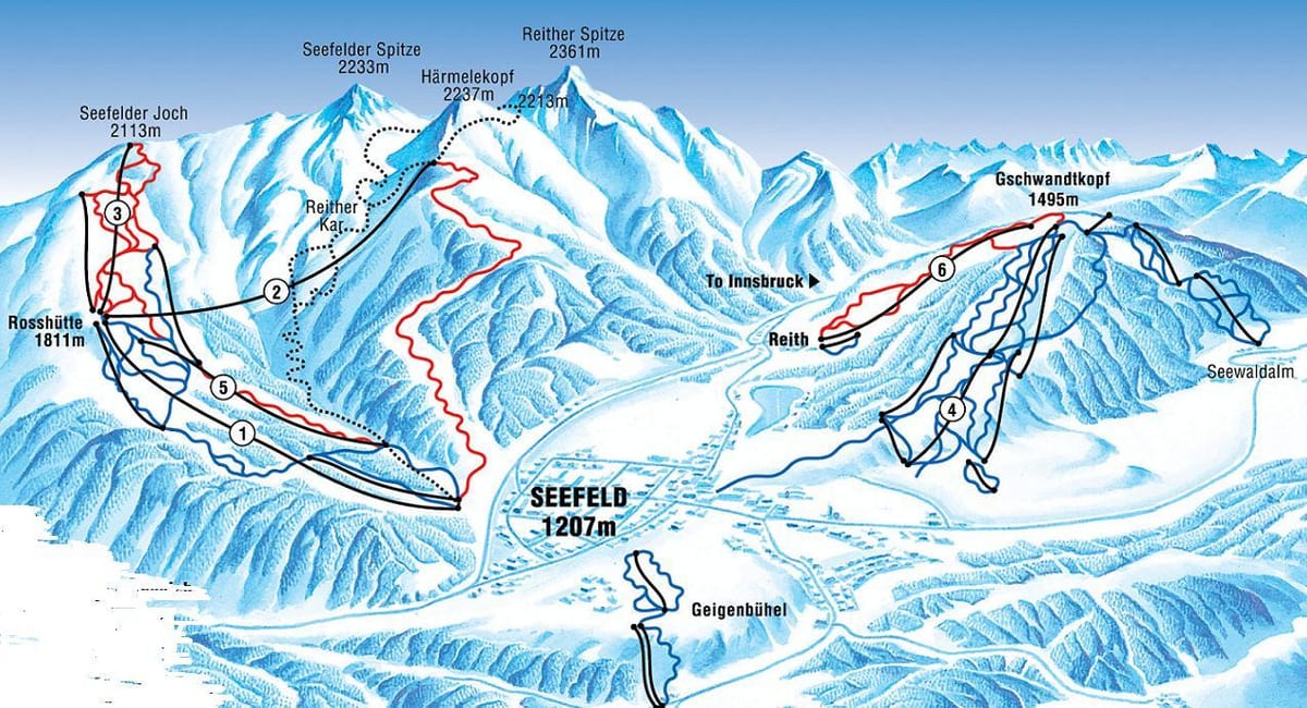 карта зеефельд Австрія