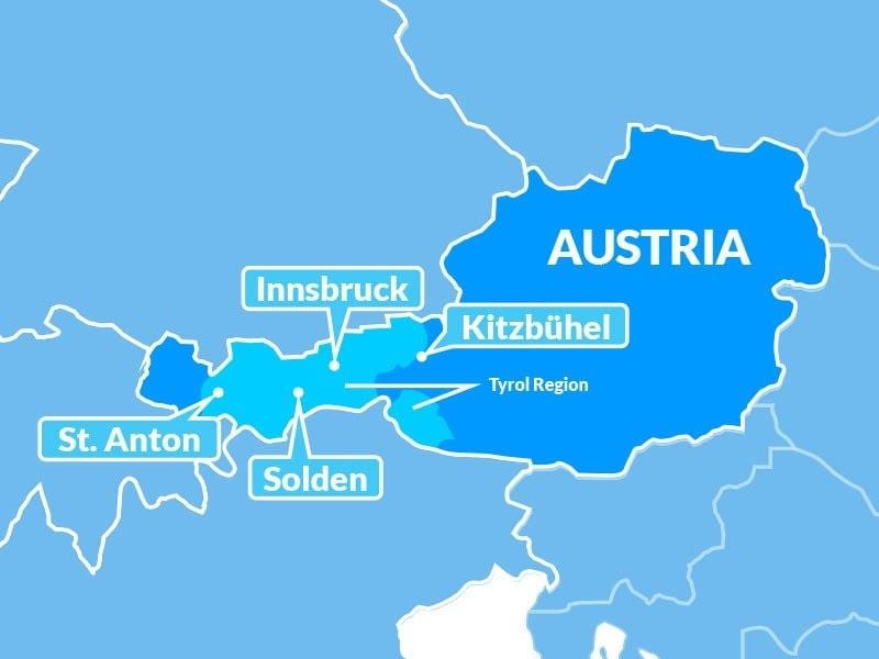 карта карта тіролю Австрія