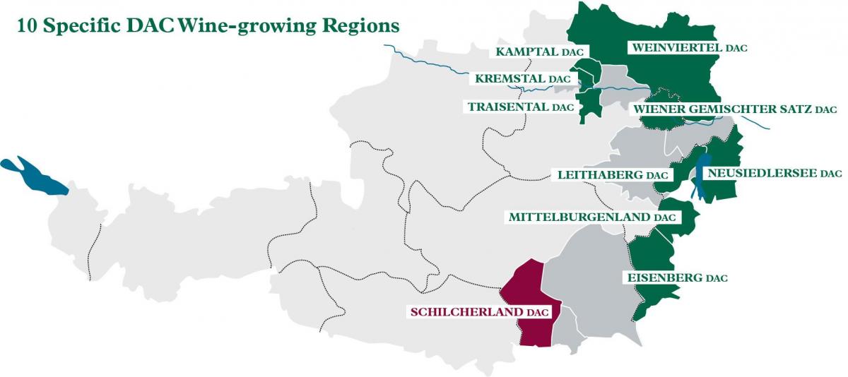австрійські виноробні регіони карті
