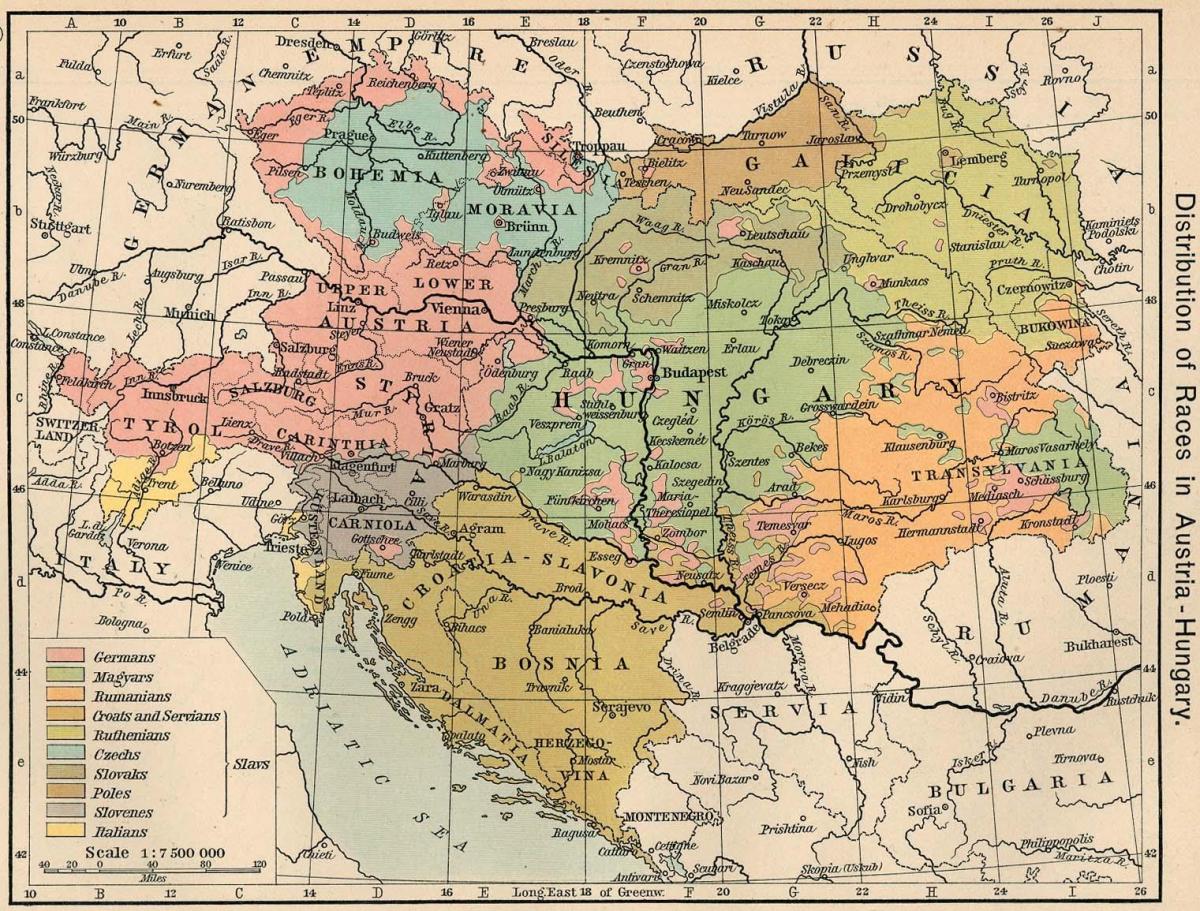 Австрія Угорщина карта 1900