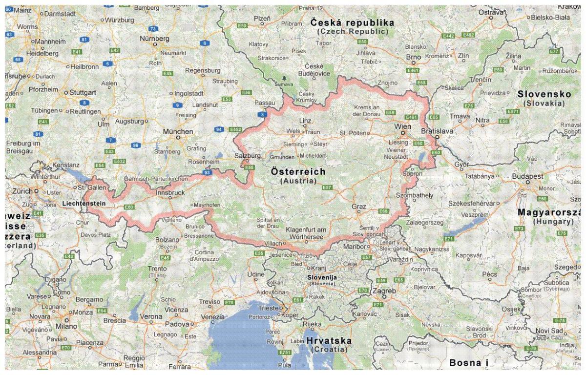 австрійського кордону карті