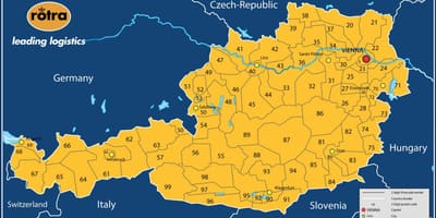 Карта Австрії Поштовий індекс 