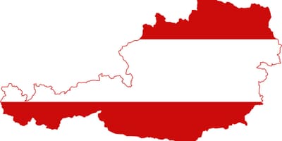 Прапор Австрії на карті 