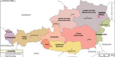 Карта Австрії політичні 