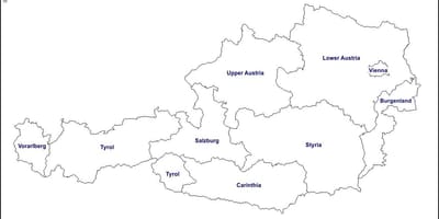 Бланкової карті Австрії