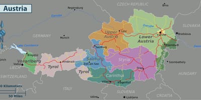 Австрія пам'ятки карта
