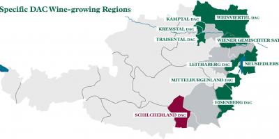 Австрійські виноробні регіони карті